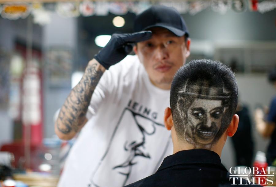 The artist in haircut