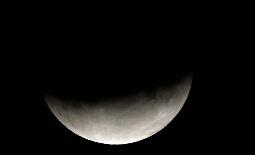 Partial lunar eclipse seen in Amman, Jordan