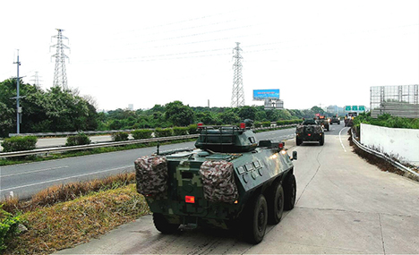 China's armed police assembled in Shenzhen