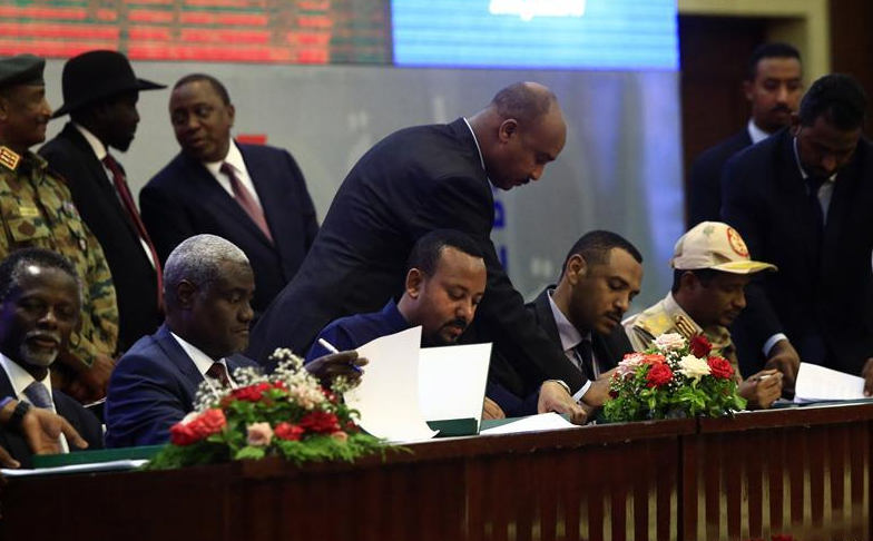 Official signing of political, constitutional declarations marks beginning of transitional period in Sudan