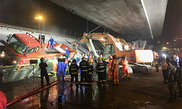 Three dead in east China's highway overpass collapse