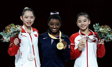 China claims silver and bronze on balance beam at Gymnastics Worlds