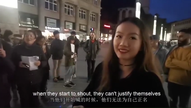 Chinese girl condemns HK protesters in Germany