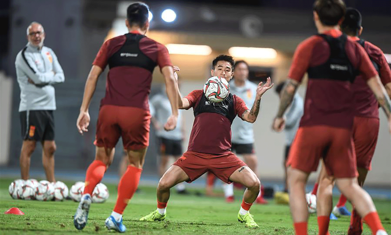 Team China attends training session ahead of group A match of FIFA World Cup Qatar 2022