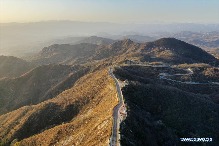 Aerial view of Shexian County in north China's Hebei