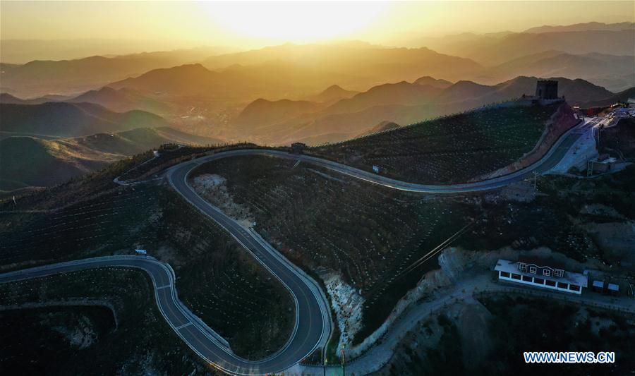 Aerial view of Shexian County in north China's Hebei