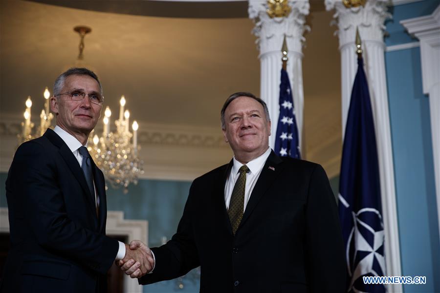 Pompeo meets with NATO secretary general in Washington D.C., U.S.
