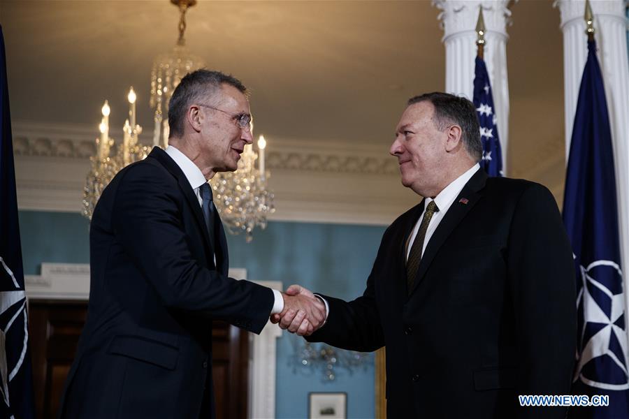 Pompeo meets with NATO secretary general in Washington D.C., U.S.