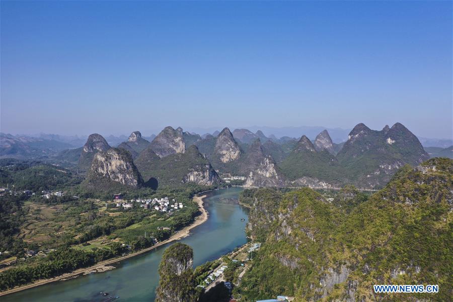 Scenery of Yangshuo County in China's Guangxi