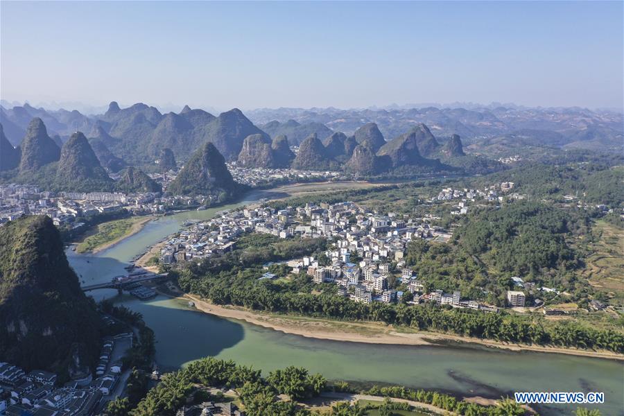 Scenery of Yangshuo County in China's Guangxi