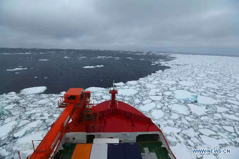 China's polar icebreaker Xuelong 2 enters floating ice area in Southern Ocean