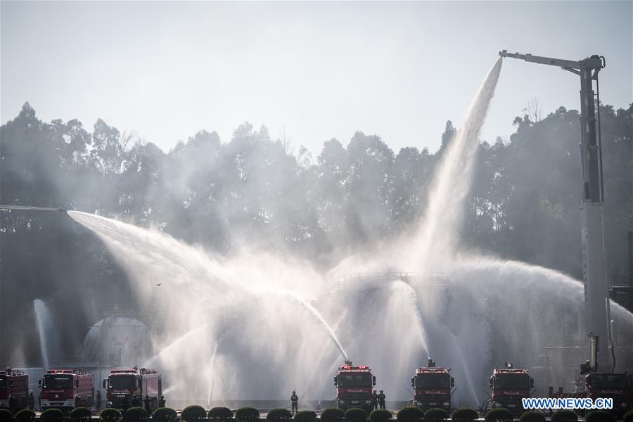 Fire drill held in Kunming, China's Yunnan
