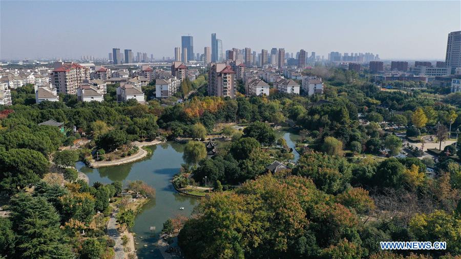 Scenery of Huaqiao economic development zone in China's Jiangsu