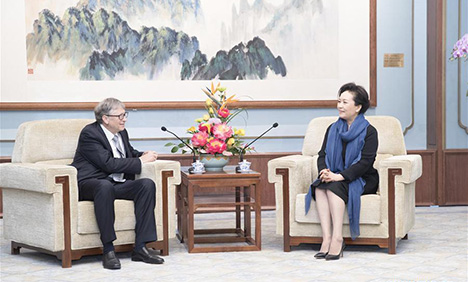 Peng Liyuan meets Bill Gates