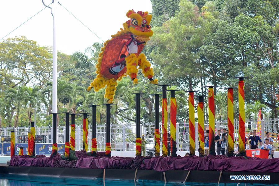 First Int'l Water Stilt Lion Dance Championship held in Malaysia
