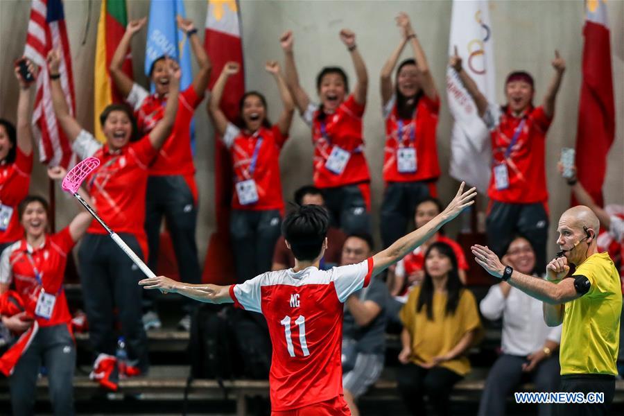 Men's floorball final match at SEA Games: Thailand vs. Singapore