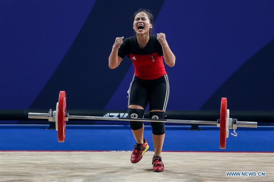 Women's weightlifting 55kg event held at Southeast Asian Games 2019