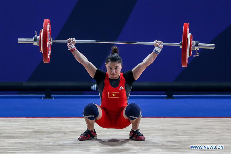 Women's weightlifting 55kg event held at Southeast Asian Games 2019