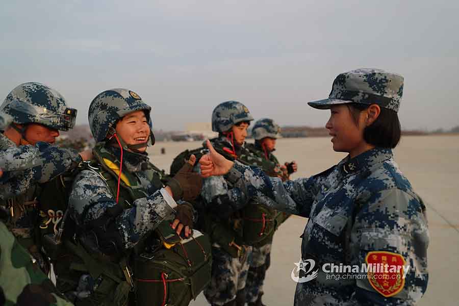 Female paratroopers' maiden jumps