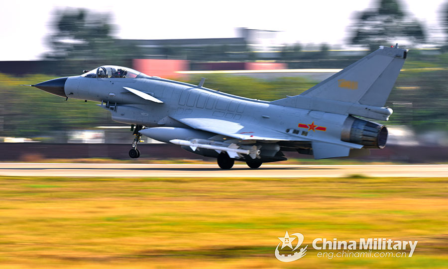 J-10 fighter jets soar into the air
