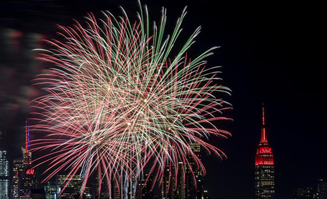 Fireworks in New York to celebrate Chinese Lunar New Year
