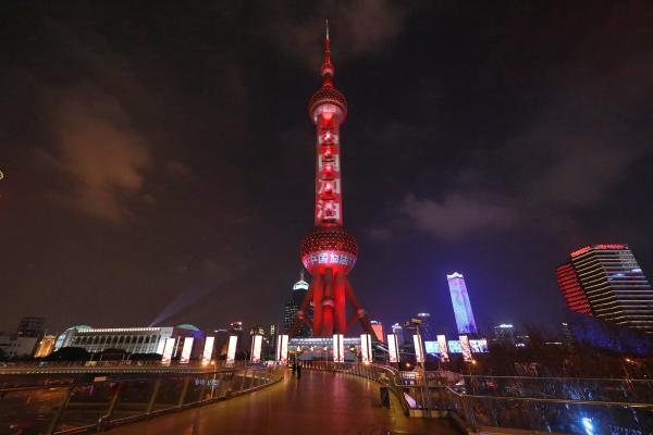 Landmarks in China light up on Lantern Festival to show solidarity for Wuhan