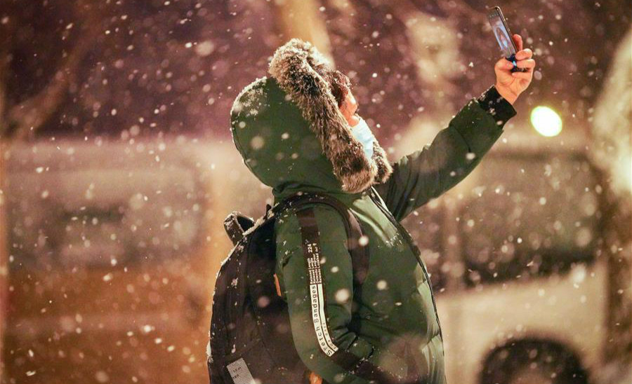 Snowfall hits NE China's Harbin 