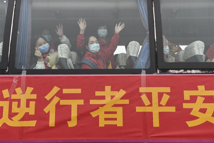 Medical assistance team from Guangxi supporting virus-hit Hubei return home