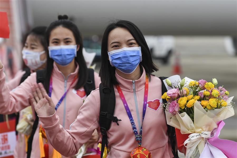 Medical assistance team from Guangxi supporting virus-hit Hubei return home