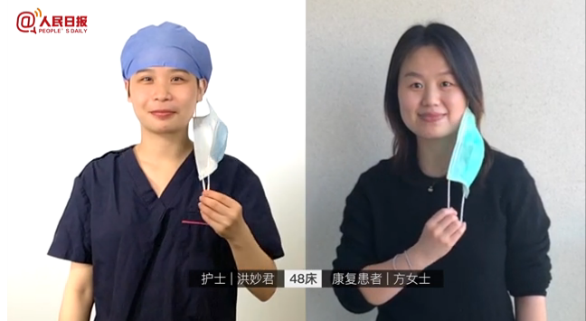 Medical workers, recovered patients show their faces together in a video