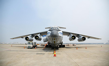 Jumbo military planes touch down at Pudong to pick up coronavirus prevention supplies