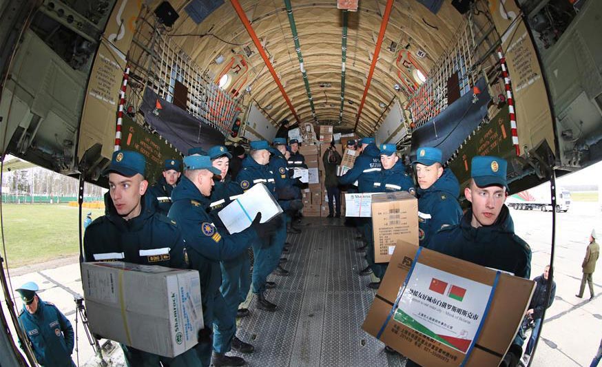 Chinese humanitarian aid arrives in Minsk, Belarus