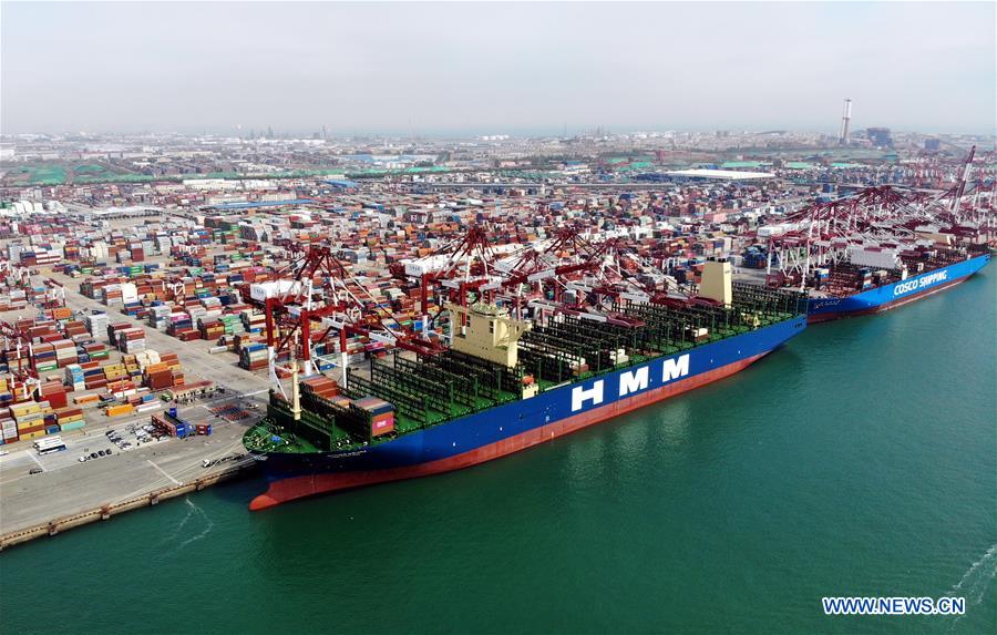 World's largest container ship starts maiden voyage from east China