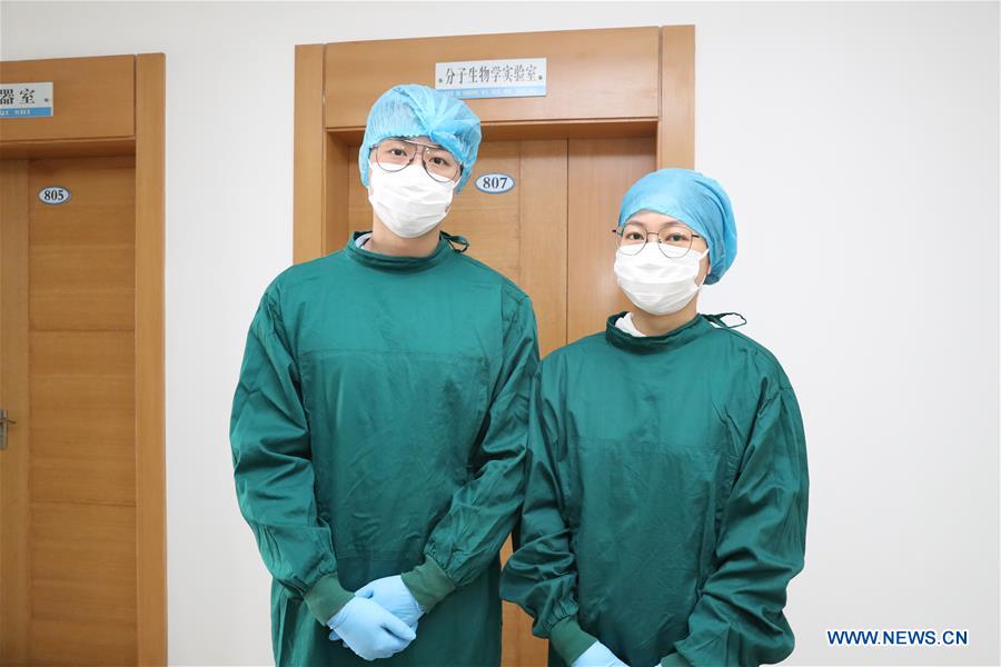 Pic story of young couple conducting novel coronavirus detections