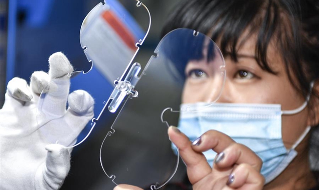 Medical protective goggles produced at factory in Helong