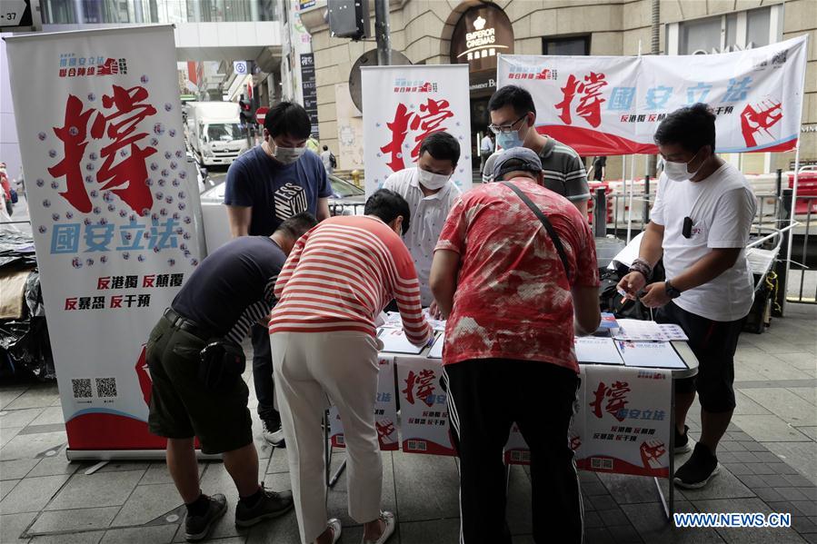 People sign petition in support of national security legislation in HK