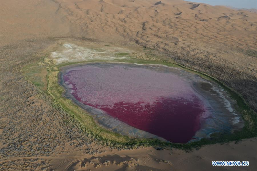 Aerial view of Daghtu Lake in Inner Mongolia