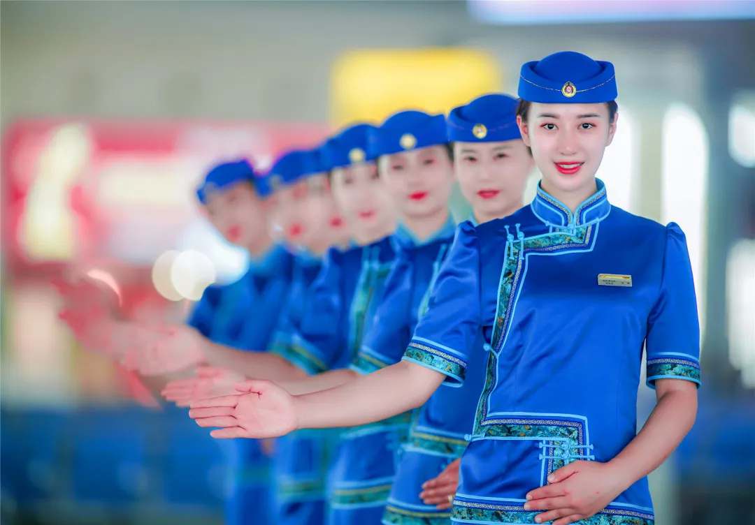 Hohhot high-speed trains update female attendant’s uniforms with Mongolian elements 