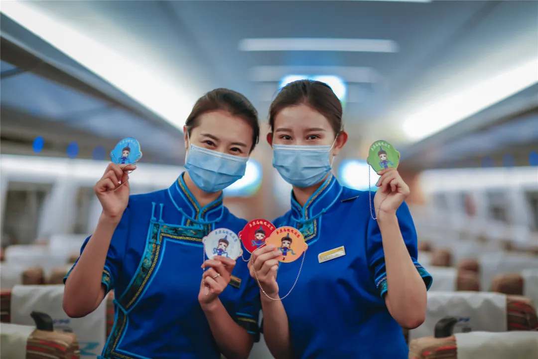 Hohhot high-speed trains update female attendant’s uniforms with Mongolian elements 