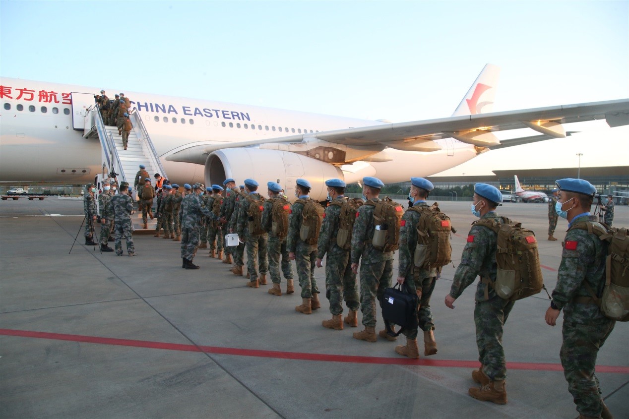 Chinese peacekeepers embarking on missions for world peace