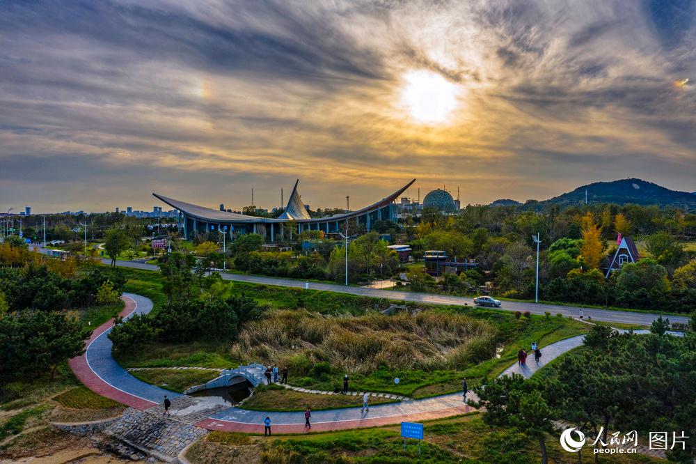 Aerial view of Green Lane in Rizhao, east China's Shandong