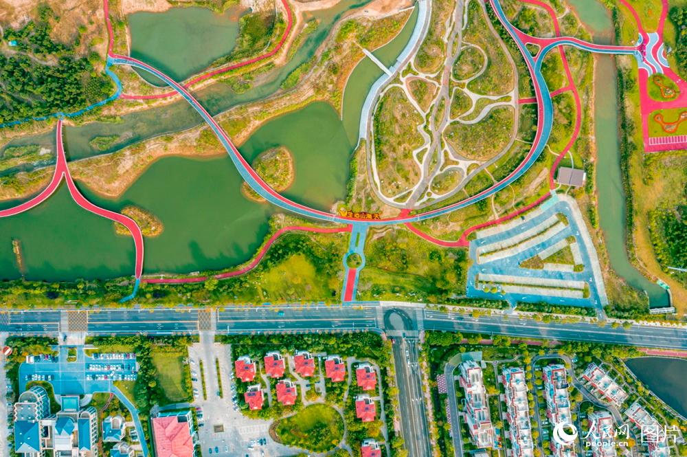 Aerial view of Green Lane in Rizhao, east China's Shandong