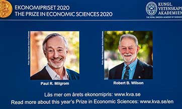 Two U.S. economists win Nobel economics prize for "improvements to auction theory"