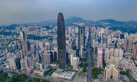 Aerial view of Shenzhen, S China