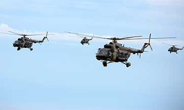Transport helicopters in penetrating flight mission