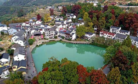 Autumn scenery of Zhinan Village in Hangzhou