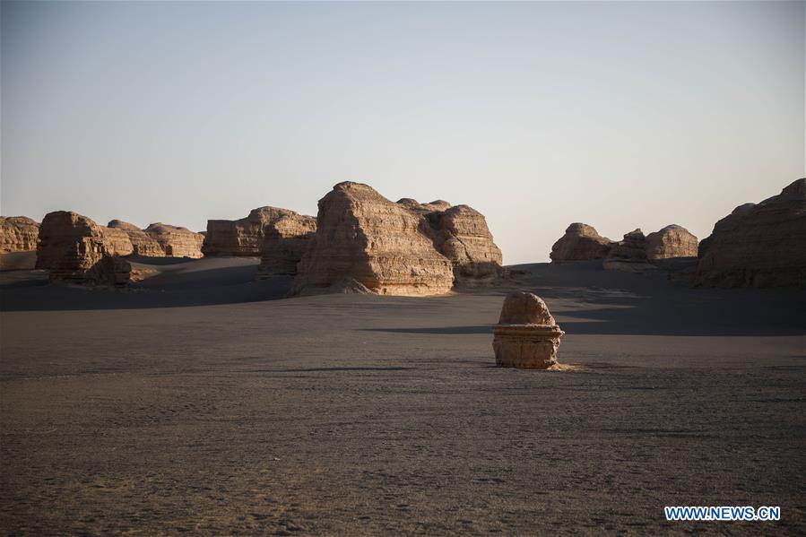 Dunhuang Yardang National Geopark famous for windswept rock formations