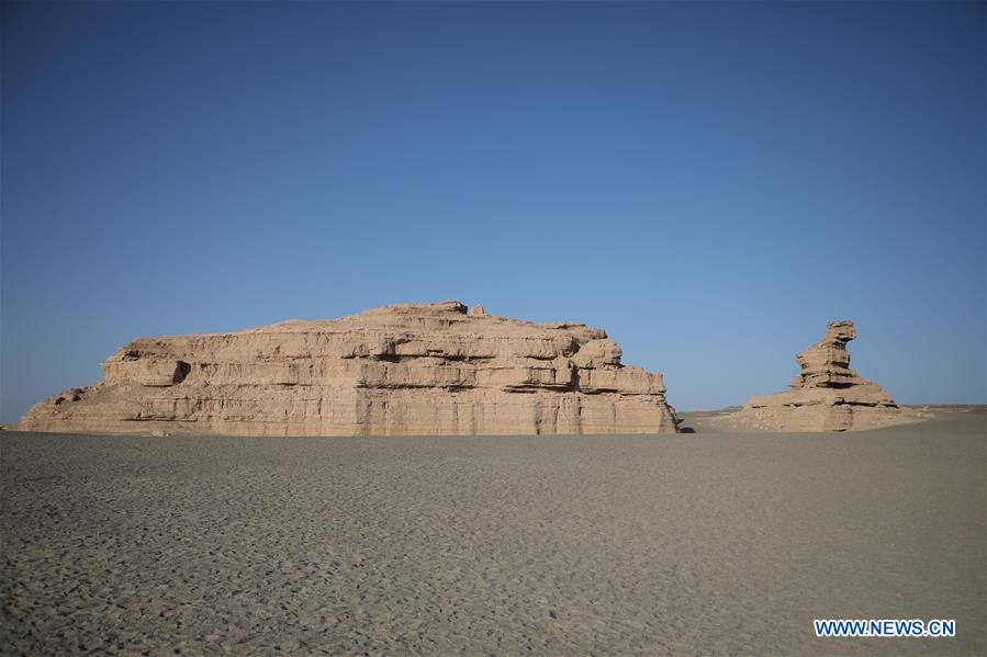 Dunhuang Yardang National Geopark famous for windswept rock formations