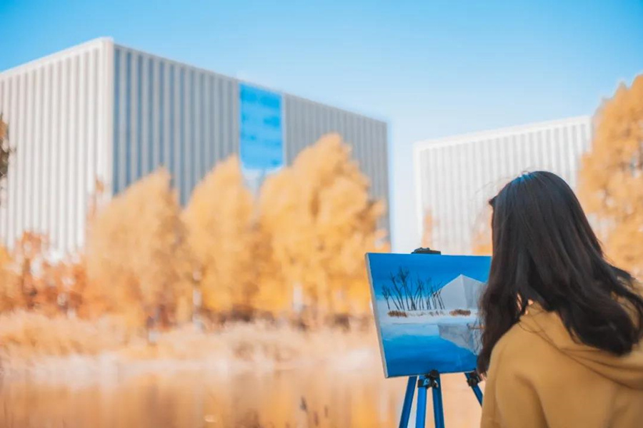 Autumn scenery of Beihang University in Beijing