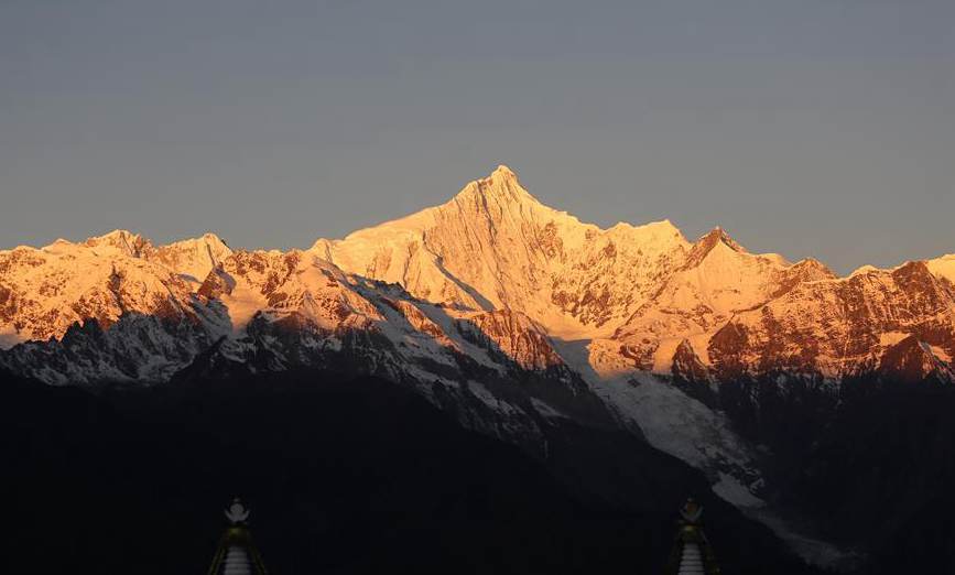 Scenery of Meili Snow Mountains at sunrise in Yunnan